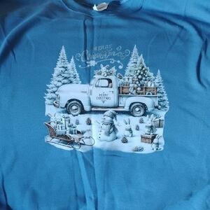 Blue Christmas Graphic Sweatshirt